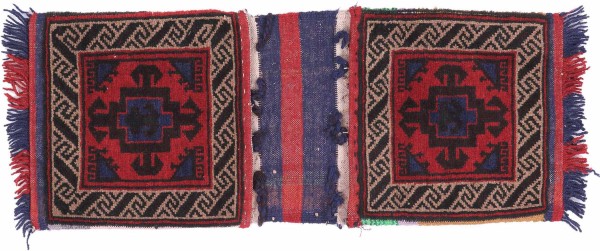 Khorjin carpet saddle bag camel bag nomads 40x100 hand-knotted runner red