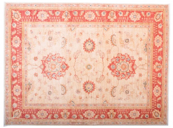 Afghan Chobi Ziegler Fein 120x170 Handgeknüpft Teppich Beige Blumenmuster