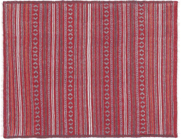 Afghan Kelim Soumakh Ghalmuri Teppich 100x120 Handgewebt Lila Geometrisch Handarbeit