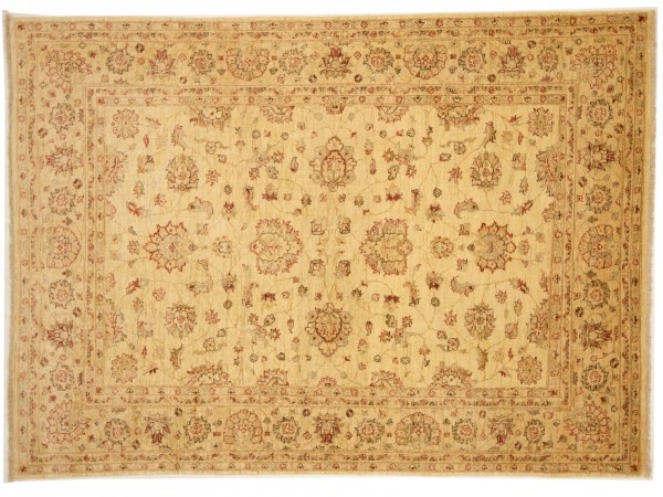 Afghan Chobi Ziegler Rug 160x230 Hand Knotted Red Floral Pattern Orient Short Pile