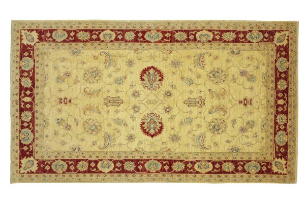 Afghan Chobi Ziegler 160x250 Handgeknüpft Teppich Beige Floral Kurzflor Orient