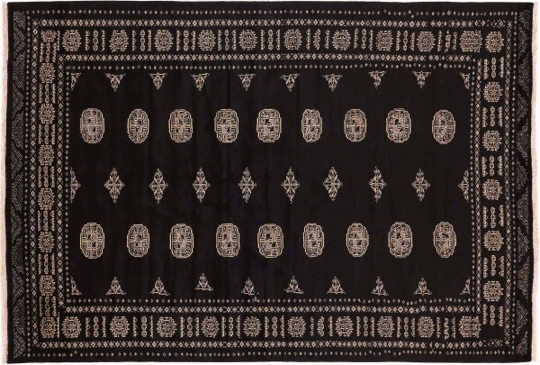 Pakistan Bukhara Rug 170x240 Hand Knotted Black Geometric Oriental Short Pile