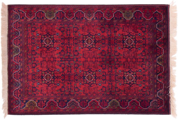 Afghan Belgique Khal Mohammadi Rug 120x170 Hand Knotted Brown Geometric Pattern