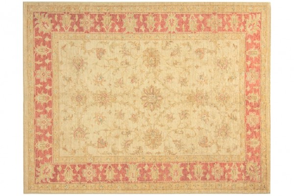 Afghan Chobi Ziegler 170x220 Handgeknüpft Teppich Beige Orientalisch Kurzflor