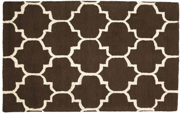 Teppich Marokkanisches Design 120x180 Braun Ornamente Handarbeit Handtuft Modern