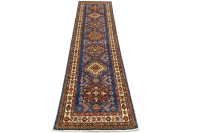 Preview: Afghan Kazak Fein 80x300 Handgeknüpft Orientteppich Läufer Blau Geometrisch Preview: Afghan Kazak Fein 80x300 Handgeknüpft Orientteppich Läufer Blau Geometrisch