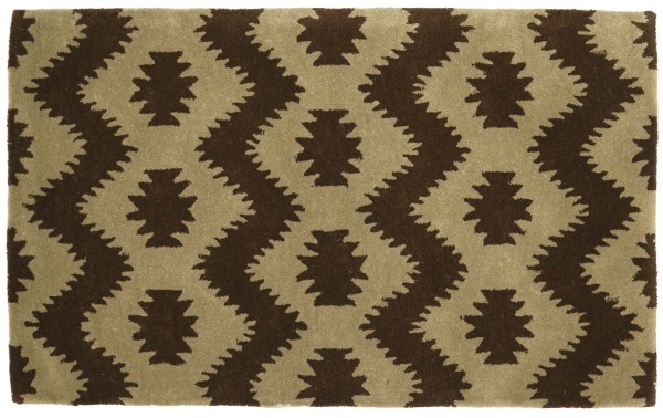Handmade carpet 100x150 brown patterned handcraft handtuft modern
