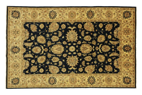 Afghan Chobi Ziegler 160x240 Handgeknüpft Teppich Blau Floral Kurzflor Orient