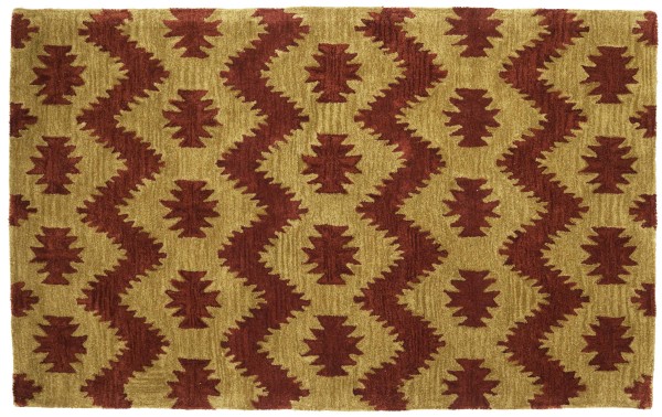 Handmade carpet 100x150 beige patterned handcraft handtuft modern