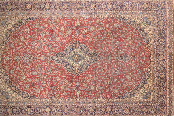 Perser Perserteppich Antik 400x600 Handgeknüpft Teppich Rot Orientalisch