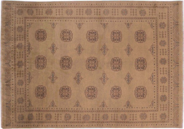 Pakistan Bukhara 3ply carpet 140x200 hand knotted beige geometric oriental short pile