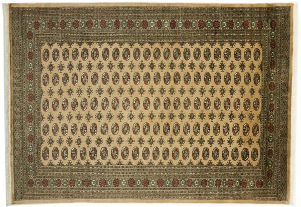 Pakistan Buchara 150x240 Handgeknüpft Teppich Beige Orientalisch Kurzflor