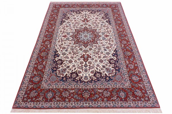 Perser Isfahan 200x300 Handgeknüpft Teppich Mehrfarbig Orientalisch Kurzflor
