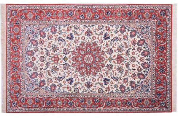 Persian Isfahan carpet 160x230 hand-knotted multicolored Oriental Orient short pile