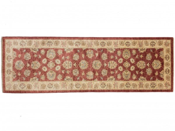 Afghan Chobi Ziegler 80x240 Handgeknüpft Teppich Läufer Rot Orientalisch
