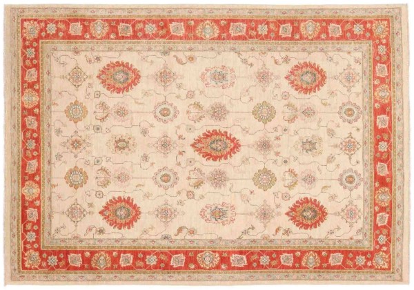Fine Ferahan Ziegler carpet 170x240 hand-knotted beige geometric oriental