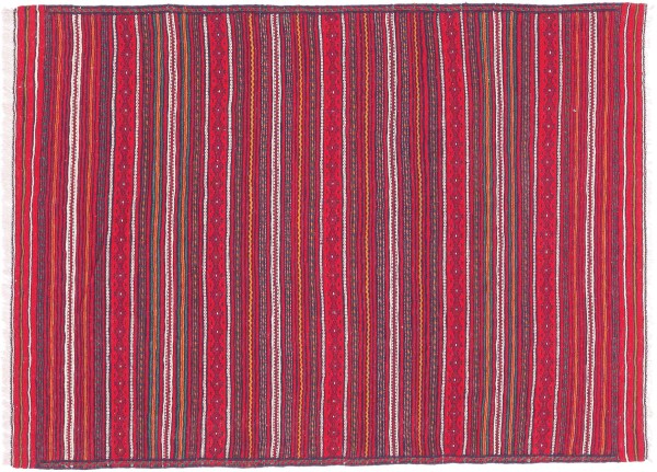 Afghan Kelim Soumakh Ghalmuri Teppich 100x140 Handgewebt Rot Geometrisch Handarbeit