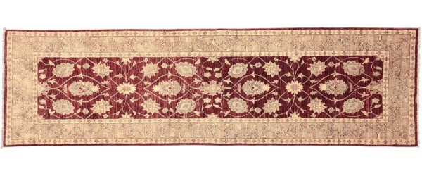 Afghan Chobi Ziegler carpet 80x300 hand-knotted runner red oriental