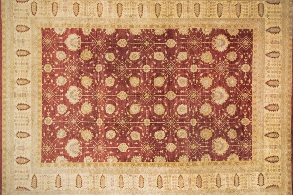 Afghan Chobi Ziegler carpet 400x500 hand-knotted red oriental Orient short pile