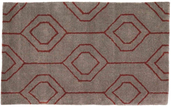 Carpet made of new wool 90x150 lilac patterned handcraft handtuft modern