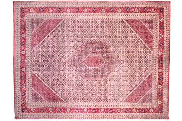 Bijar Rug 300x400 Hand Knotted Multicolored Geometric Pattern Orient Short Pile