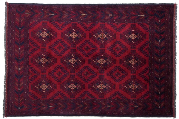 Afghan Khal Mohammadi 120x180 Handgeknüpft Teppich Rot Geometrisch Muster