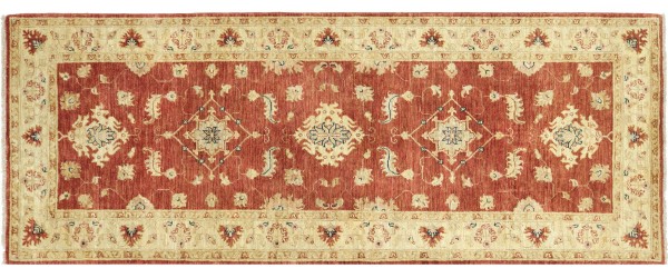 Afghan fine Ferahan Ziegler carpet 90x180 hand-knotted brown-red floral Orient