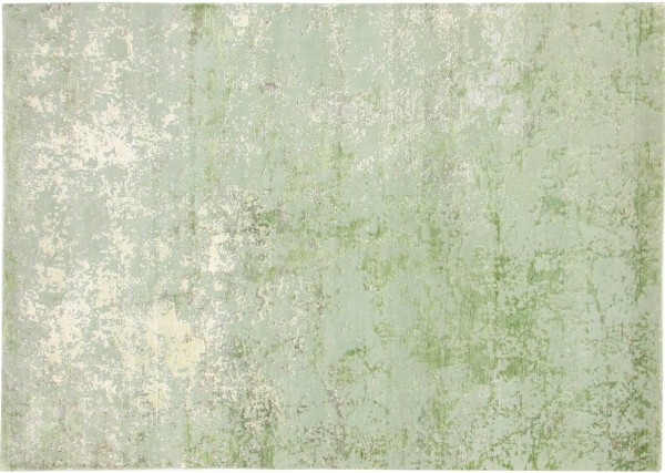 Moderner Designer Teppich 170x240 Handgeknüpft Grün Abstrakt Orientalisch UNIKAT