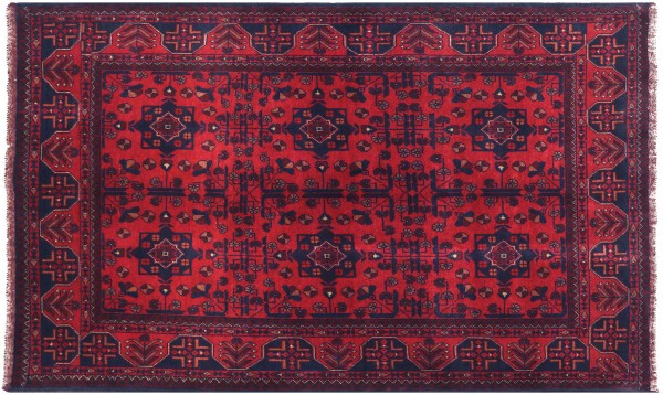 Afghan Khal Mohammadi Rug 150x200 Hand Knotted Brown Geometric Orient Short Pile