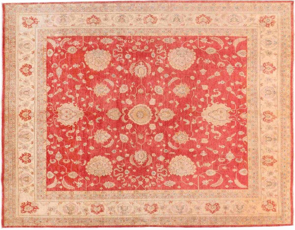 Feiner Ferahan Ziegler Teppich 300x400 Handgeknüpft Rot Geometrisch Orientalisch UNIKAT