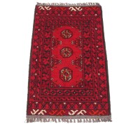 Preview: Afghan Teppich Akche Aqcha Handgeknüpft 50x100 Rot Geometrisches Muster Kurzflor Preview: Afghan Teppich Akche Aqcha Handgeknüpft 50x100 Rot Geometrisches Muster Kurzflor