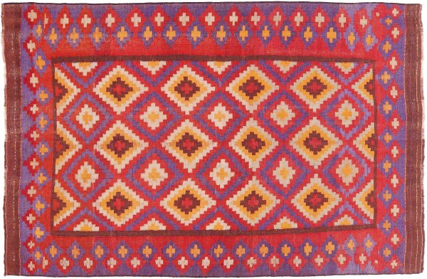 Afghan Kilim Soumakh Ghalmuri Rug 120x180 Handwoven Red Geometric Handmade