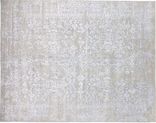 Modern hand-knotted carpet 250x300 gray floral oriental UNIKAT short pile
