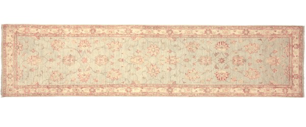 Afghan Chobi Ziegler 80x300 Handgeknüpft Teppich Läufer Grau Orientalisch
