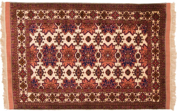 Afghan Mauri Kabul Rug 120x170 Hand Knotted Red Geometric Pattern Orient Short Pile