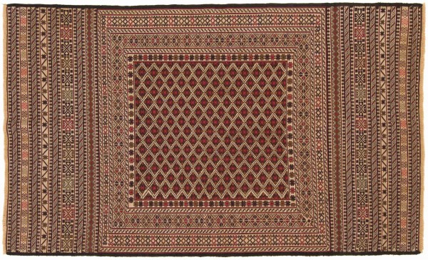Afghan Mushwani Kelim 120x190 Handgewebt Teppich Mehrfarbig Orientalisch