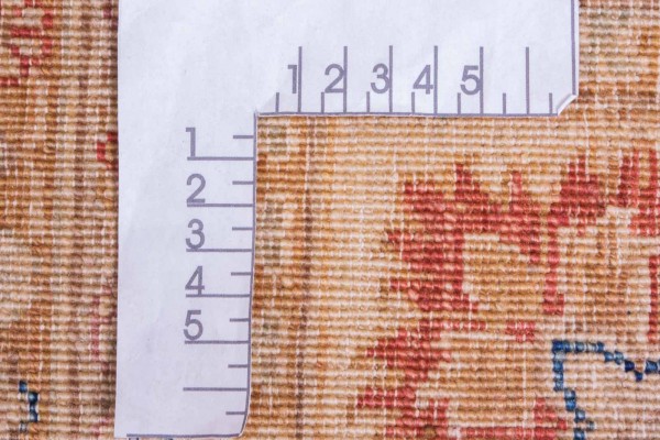 Afghan Chobi Ziegler Fein 200x250 Handgeknüpft Teppich Beige Blumenmuster