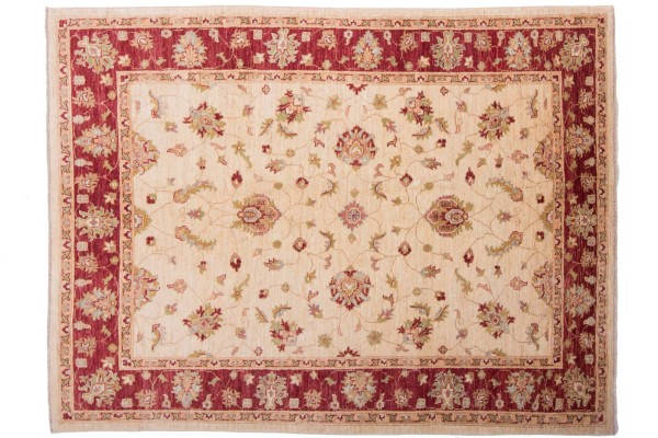 Afghan Chobi Ziegler carpet 150x200 hand-knotted red oriental Orient short pile