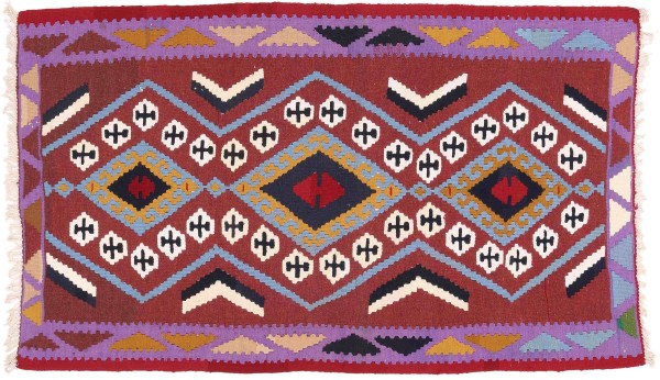 Persian carpet Kilim Ardebil 90x150 handwoven brown geometric handmade room