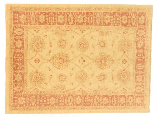 Afghan Chobi Ziegler 170x230 Handgeknüpft Teppich Beige Orientalisch Kurzflor