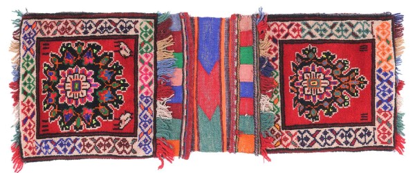 Khorjin carpet saddle bag camel bag nomads 30x90 hand-knotted runner red