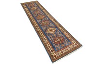Preview: Afghan Kazak Fein 80x300 Handgeknüpft Orientteppich Läufer Blau Geometrisch Preview: Afghan Kazak Fein 80x300 Handgeknüpft Orientteppich Läufer Blau Geometrisch