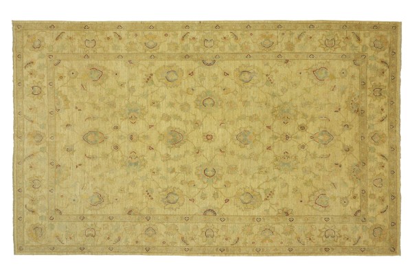 Afghan Chobi Ziegler Rug 200x250 Hand Knotted Beige Floral Orient Short Pile