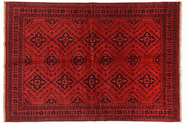 Afghan Khal Mohammadi Teppich 170x240 Handgeknüpft Braun Geometrisch Orient Kurzflor