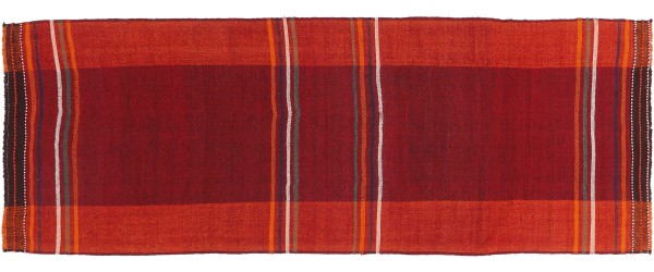 Afghan Kilim Soumakh Ghalmuri Rug 90x260 Handwoven Runner Red Stripes Handmade