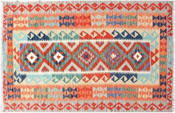 Afghan Maimana Kilim Rug 120x180 Handwoven Colorful Geometric Handwork Woven