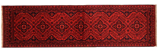 Afghan Khal Mohammadi Rug 80x300 Hand Knotted Runner Brown Geometric Orient