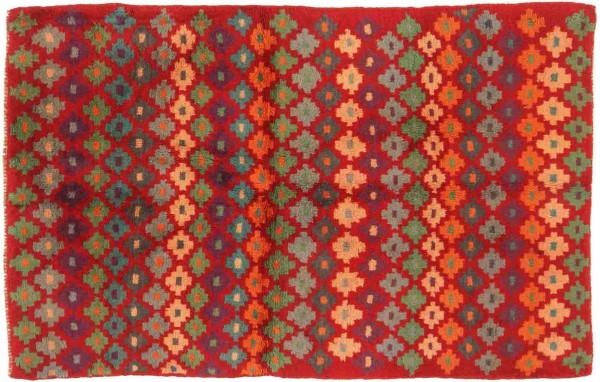 Gabbeh carpet 110x170 hand-knotted red stripes oriental UNIKAT short pile