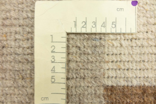 Nepal 90x160 Handgeknüpft Teppich Beige Geometrisch Muster Kurzflor Orient Rug