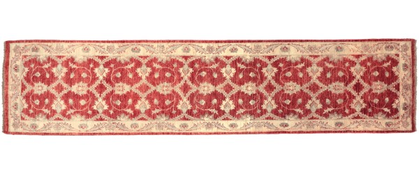Afghan Chobi Ziegler 80x300 Handgeknüpft Teppich Läufer Rot Orientalisch